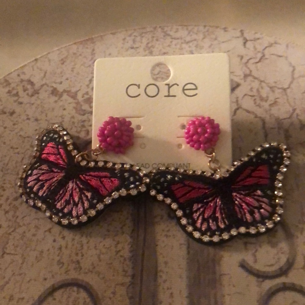 Brand new butterfly pierced earrings